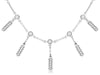 .98CT DIAMOND 14KT WHITE GOLD 3D ROUND BEZEL MULTI BAR CHANDELEIR LOVE NECKLACE