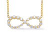 ESTATE .42CT DIAMOND 14KT YELLOW GOLD 3D CLASSIC INFINITY LOVE NECKLACE