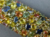 ESTATE MASSIVE 61.34CT DIAMOND & MULTI COLOR SAPPHIRE 18KT YELLOW GOLD BRACELET
