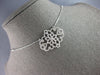 LARGE & LONG .97CT DIAMOND 14KT WHITE GOLD DOUBLE HEART FILIGREE LOVE NECKLACE