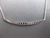 ESTATE LARGE .47CT DIAMOND 18KT WHITE GOLD CLASSIC GRADUATING BAR LOVE NECKLACE