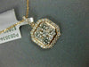 ESTATE LARGE .74CT DIAMOND 18K ROSE GOLD 3D SQUARE OCTAGON CLUSTER HALO PENDANT