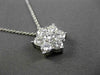 ESTATE LARGE 1.50CT DIAMOND 14K WHITE GOLD 3D FLOWER STAR FLOATING PENDANT CHAIN