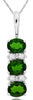 1.31CT DIAMOND & AAA RUSSALITE 14KT WHITE GOLD 3D OVAL & ROUND FLOATING PENDANT