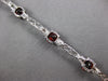 7.67CT DIAMOND & AAA GARNET 14KT WHITE GOLD 3D CUSHION & ROUND TENNIS BRACELET