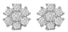 ESTATE .50CT DIAMOND 14KT WHITE GOLD 3D CLASSIC ROUND FLOWER LOVE STUD EARRINGS