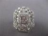 LARGE 2.39CT DIAMOND 18KT WHITE GOLD 3D ROUND & BAGUETTE MULTI ROW COCKTAIL RING