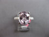 LARGE 4.69CT DIAMOND & AAA KUNZITE 18KT WHITE GOLD CUSHION ROUND ENGAGEMENT RING