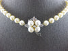 LONG .12CT DIAMOND & AAA SOUTH SEA PEARL 14KT WHITE GOLD FLOWER NECKLACE #27926