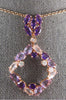 3.51CT DIAMOND & AAA AMETHYST & PINK QUARTZ 14K ROSE GOLD SQUARE ETOILE NECKLACE