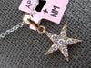ESTATE .15CT DIAMOND 14K ROSE GOLD CLASSIC ROUND PAVE STAR LOVE FLOATING PENDANT