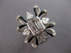 EXTRA LARGE 3.94CT DIAMOND & BLACK ENAMEL 18K WHITE GOLD 3D FLOWER COCKTAIL RING