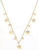 .11CT DIAMOND 14KT YELLOW GOLD 3D ROUND MULTI STAR BY THE YARD FUN LOVE NECKLACE