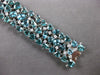 EXTRA LARGE 14.63CT DIAMOND & AAA BLUE TOURMALINE 18K WHITE GOLD TENNIS BRACELET