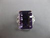 ESTATE LARGE 6.80CT DIAMOND & AAA AMETHYST 14KT WHITE GOLD 3D FILIGREE FUN RING