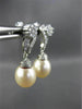 ESTATE .60CT DIAMOND & PEARL 14KT WHITE GOLD 3D FLOWER HANGING EARRINGS #22109