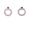 ESTATE .50CT DIAMOND 18KT WHITE GOLD 3D CLASSIC OPEN CIRCULAR FUN STUD EARRINGS