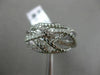 ESTATE WIDE .51CT DIAMOND 18KT WHITE GOLD 3D INFINITY WOVEN CRISS CROSS FUN RING
