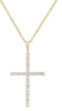 ESTATE .12CT DIAMOND 14KT YELLOW GOLD 3D ROUND CLASSIC CROSS FLOATING PENDANT