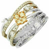 ESTATE 1.05CT WHITE & FANCY YELLOW DIAMOND 14KT WHITE GOLD CRISS CROSS EARRINGS