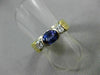 ESTATE 1.06CT DIAMOND & TANZANITE 14K 2TONE GOLD SEMI BEZEL ENGAGEMENT RING 2622