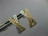.64CT DIAMOND 18KT 2 TONE GOLD MULTI ROW CRISS CROSS CLASSIC X HANGING EARRINGS