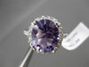 ESTATE LARGE 4.57CT DIAMOND & AAA EXTRA FACET AMETHYST 14KT WHITE GOLD HALO RING