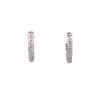 ESTATE .21CT DIAMOND 18KT WHITE GOLD CLASSIC 2 ROW PAVE HUGGIE HANGING EARRINGS