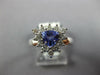 WIDE 1.07CT DIAMOND & AAA TANZANITE 14K WHITE GOLD TRILLION HALO ENGAGEMENT RING