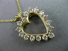 ESTATE .64CT ROUND DIAMOND 14KT YELLOW GOLD CLASSIC OPEN HEART PENDANT  #19214