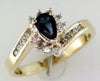 .80CT DIAMOND & AAA SAPPHIRE 14KT YELLOW GOLD PEAR SHAPE & ROUND FRIENDSHIP RING