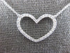 ESTATE 0.32CT DIAMOND 18KT WHITE GOLD 3D CLASSIC OPEN HEART LOVE NECKLACE