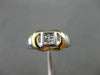 ESTATE .36CT PRINCESS CUT DIAMOND 14KT WHITE & YELLOW GOLD INVISIBLE RING #16941