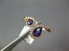 ESTATE .68CT DIAMOND & AAA AMETHYST 14KT ROSE GOLD ROUND & PEAR SHAPE SNAKE RING