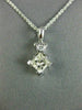 ESTATE .66CT DIAMOND 18KT WHITE GOLD PRINCESS CUT SOLITAIRE PENDANT #10974