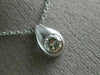 ESTATE .27CT DIAMOND 14KT WHITE GOLD SOLITAIRE TEAR DROP BEZEL FLOATING PENDANT