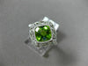WIDE 2.34CT DIAMOND & AAA PERIDOT 14K WHITE GOLD SQUARE FILIGREE ETOILE FUN RING