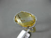 ESTATE 13.20CT DIAMOND & AAA EXTRA FACET CITRINE 14KT YELLOW GOLD OVAL HALO RING