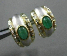 ESTATE .80CT DIAMOND & EMERALD 14KT YELLOW & WHITE GOLD CLIP ON EARRINGS #21748