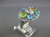 LARGE 5.03CT DIAMOND & AAA MULTI GEM 14K WHITE GOLD MULTI SHAPE CLUSTER FUN RING