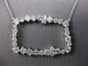EXTRA LARGE & LONG 3.93CT DIAMOND 14KT WHITE GOLD OPEN RECTANGULAR LOVE NECKLACE