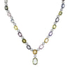 LARGE 113.58CT DIAMOND & AAA MULTI COLOR SAPPHIRE 18K WHITE GOLD TENNIS NECKLACE
