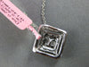 ESTATE .60CT DIAMOND 18K WHITE GOLD CLASSIC ROUND & BAGUETTE HALO SQUARE PENDANT