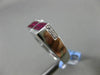 ESTATE WIDE 1.54CT DIAMOND AAA RUBY 18KT WHITE GOLD SQUARE RECTANGULAR MENS RING
