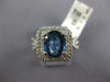 LARGE 3.03CT DIAMOND & AAA SAPPHIRE 14KT WHITE GOLD OVAL SQUARE ENGAGEMENT RING