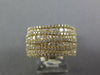 ESTATE LARGE 2.44CT DIAMOND 18KT YELLOW GOLD 3D MULTI ROW FUN ANNIVERSARY RING