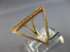 ESTATE LARGE .34CT DIAMOND 18KT ROSE GOLD 3D DOUBLE BAR TRIANGULAR FUN LOVE RING