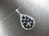LARGE 1.95CT DIAMOND & AAA SAPPHIRE 14KT WHITE GOLD 3D TEAR DROP PENDANT #28057