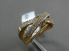 ESTATE WIDE .62CT DIAMOND 14KT ROSE GOLD 3D X CRISS CROSS MULTI ROW WEDDING RING