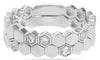 ESTATE .16CT DIAMOND 14K WHITE GOLD MULTI HEXAGON STACKABLE DOUBLE BAND FUN RING